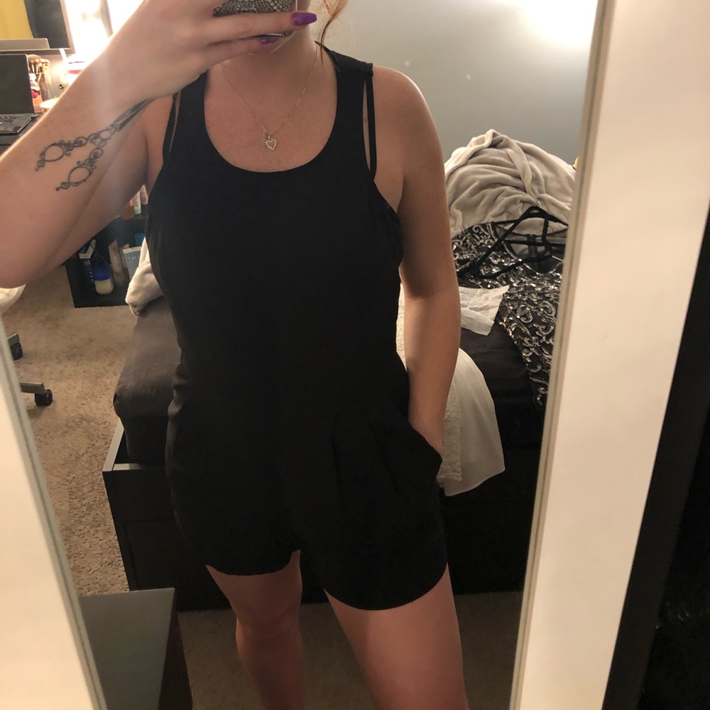 Black Romper With Pockets